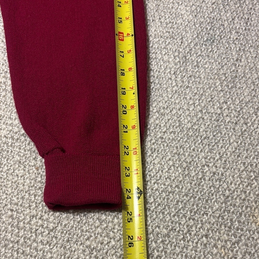 Vintage IZOD Men's Burgundy Button Cardigan Sweater - Picture 11 of 13